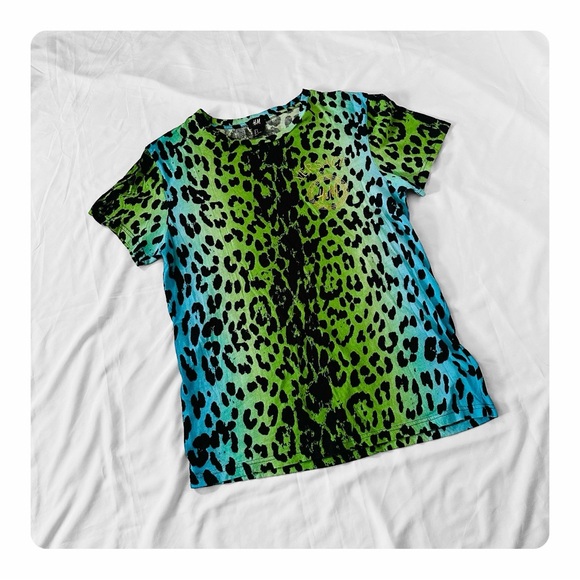 ★ VERSACE for H&M Animal Print T-shirt Collab - Blue/Green ★ - Picture 4 of 14